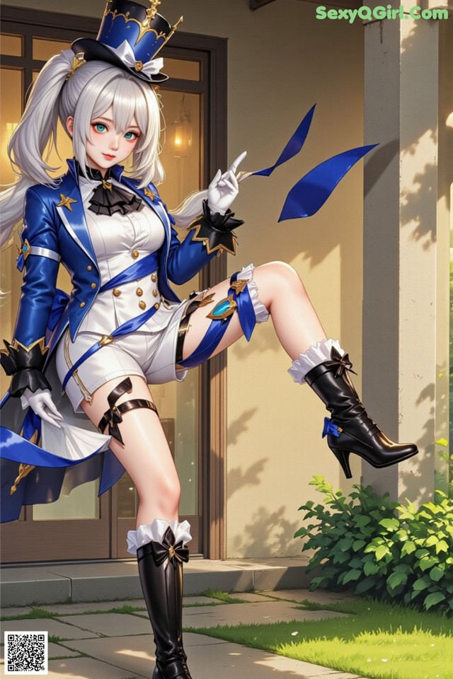 Hentai - Luminous Charm of the Aquatic Enchantress Set.1 20250125 Part 11 No.944b63 A woman in a blue and white outfit is posing for a picture.